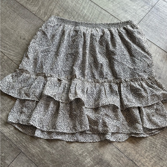 Sienna Sky Black and White Ruffle Mini Skirt - Picture 1 of 4